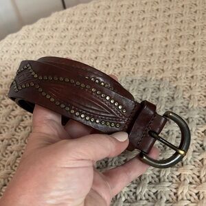 EUC Coldwater Creek Leather Belt with Stud Details